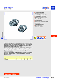 Thumbnail of document Data Sheet - 9731 Coaxial cable bushing